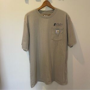 Carhartt Custom GT5 Printed Tan T Shirt Men’s Size L Tall